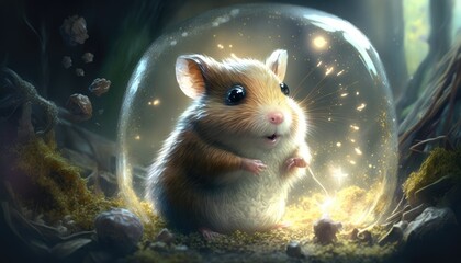 The Science Fiction Hamster. A Creature Beyond Reality. Generative AI