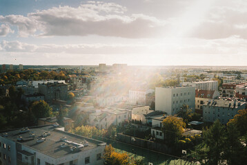 Post Soviet prefabricated buildings forming an Eastern European ghetto. The houses are in poor...