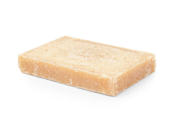 Natural soap bar on white background