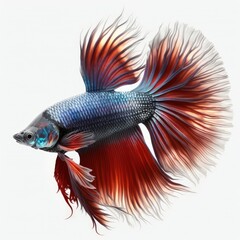 Fototapeta premium Blaze Betta Fish Isolated on White Background.