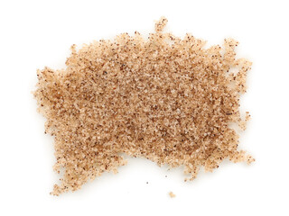 Heap of natural body scrub on white background