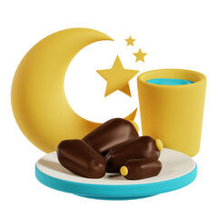 Iftar food 3d ramadan icon