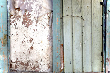 Old wooden door. Weathered wooden background 