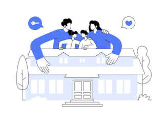 Family house abstract concept vector illustration.