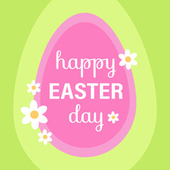 Easter Poster, Background or Card with Eggs and Flowers.