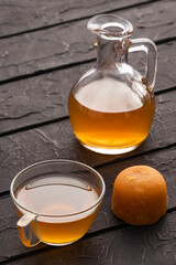Sugarcane panela drink - Saccharum officinarum. Typical Colombian drink aguapanela