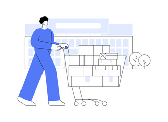 Big box store abstract concept vector illustration.