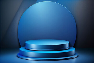 empty podium with spotlight, Generative AI