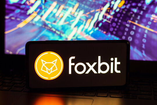 March 1, 2023, Brazil. In this photo illustration, the Foxbit logo seen displayed on a smartphone.