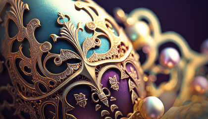 "Easter Decorations Galore" - an ornate and intricate wallpaper background featuring a creative array of Easter decorations in pastel colors, each with symbolic significance