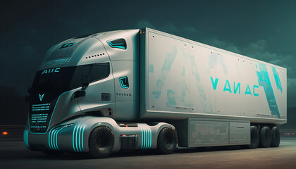 truck on the highway, Generative AI