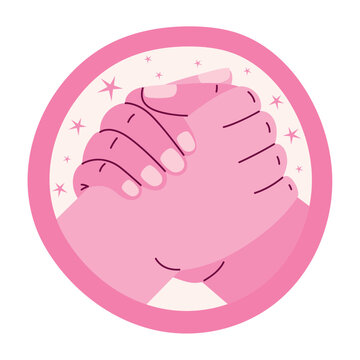 pink hands holding each other