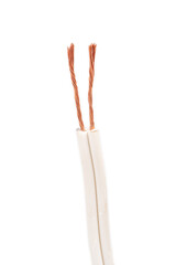 electrical cable, isolated on white background, studio shot