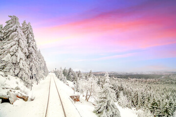 Brocken Winterlandschaft, Harz, Deutschland 