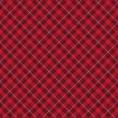 Red Plaid Seamless Pattern - Colorful and bright plaid repeating pattern design - 576868664