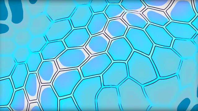 Abstract colorful snake scale pattern. Motion. Hexagonal stretching shapes on a colorful background.