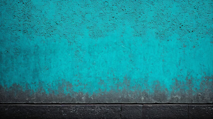 Muro de Hormigón con Superficie Rugosa en Color Cyan y Gris, IA Generativa