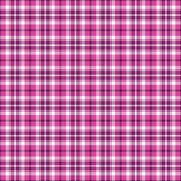 Fuchsia Plaid Seamless Pattern - Colorful and bright plaid repeating pattern design