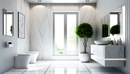 Modern bathroom interior desing, blank light