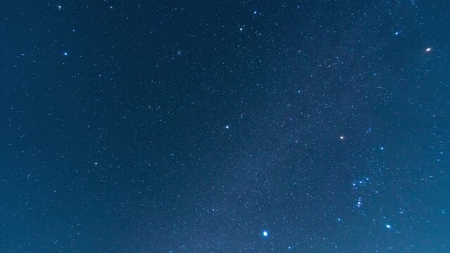 星の軌跡　オリオン座　冬の大三角形　長野県木曽郡上松町