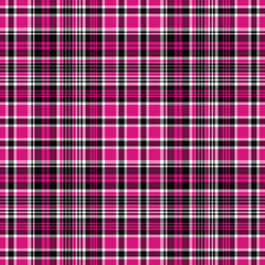Magenta Plaid Seamless Pattern - Colorful and bright plaid repeating pattern design