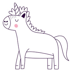 cute colorless unicorn