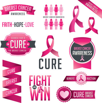 Breast Cancer Awareness Design Elements
