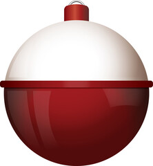 Realistic Red and White Fishing Bobber Illustration © enterlinedesign