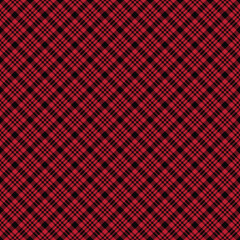 Red and Black Plaid Seamless Pattern - Colorful and bright plaid repeating pattern design