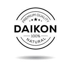 Fototapeta premium Creative (Daikon), Daikon label, vector illustration.