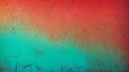 Muro de Hormigón con Superficie Rugosa en Color Cyan y Coral, IA Generativa
