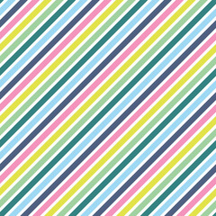 Diagonal Stripes Seamless Pattern - Colorful and bright striped repeating pattern design