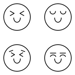 Fototapeta premium Facial Expression Vector Line Icons