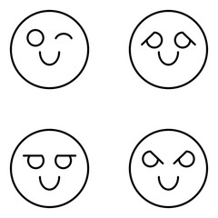 Facial Expression Vector Line Icons
