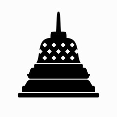 Borobudur temple logo isolated. design vector icon template