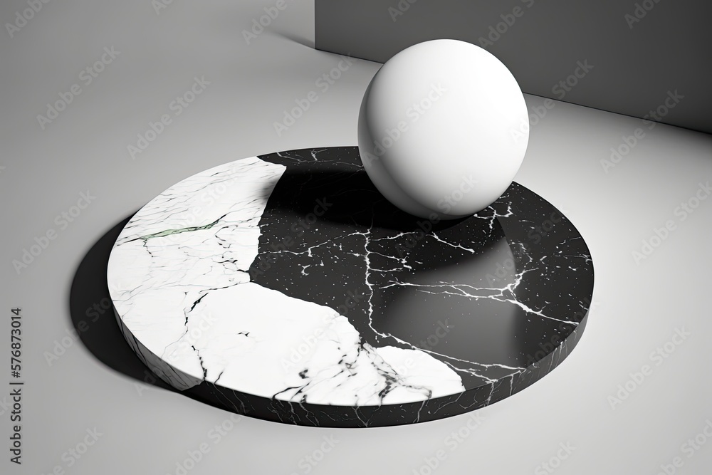 Poster conceptual image of a white marble tabletop with no items on it, for use in a commercial setting. ge