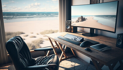 A Cozy and Productive Home Office with Scenic Views