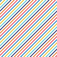 Diagonal Stripes Seamless Pattern - Colorful and bright striped repeating pattern design