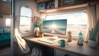 A Cozy and Productive Home Office with Scenic Views