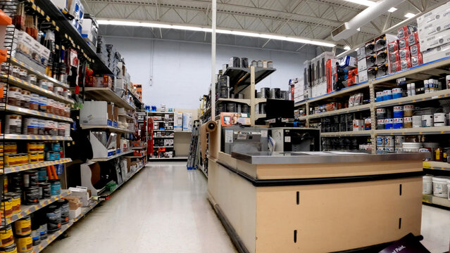 Walmart super center retail store interior paint service desk