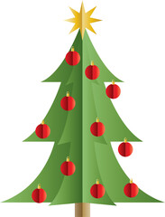 Christmas Holiday Tree Flat Illustration