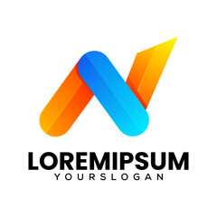 colorful letter n gradient template