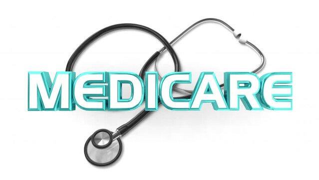 Medicare Stethoscope Government Insurance Coverage Health Care Plan 3d Animation