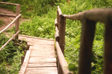 wooden bridge in the village