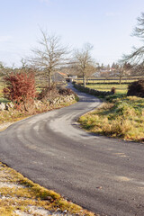 Rural empty road in Viseu, Portugal