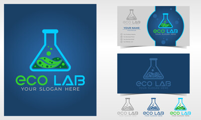 Modern eco lab logo design and business card
