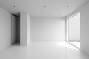 Copy space in a bright, empty interior. Generative AI