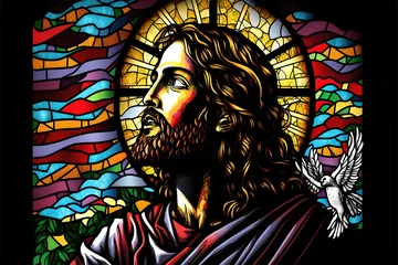 Photo sur Plexiglas Coloré Jesus Christ Stained Glass Window