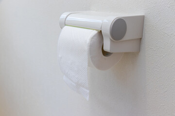 壁に備え付けのトイレットペーパー