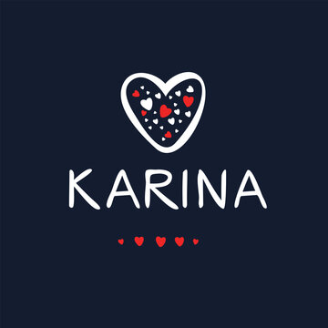 Creative (Karina) name, Vector illustration.